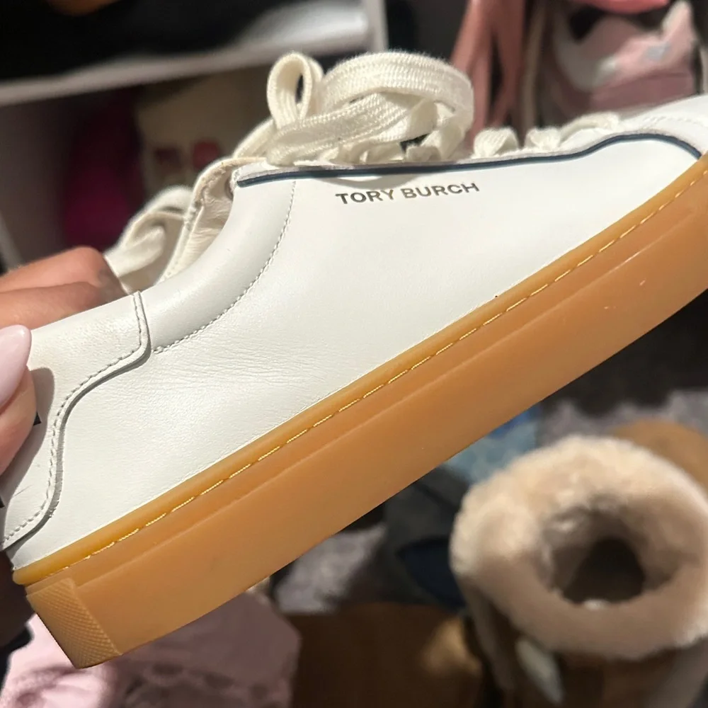 Tory Burch White & Gum Platform Sneakers - Picture 5 of 6